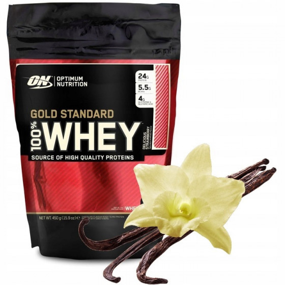 OPTIMUM 100% SŪKALU ZELTA STANDARTS 450g VANIĻAS PROTEĪNA IZOLĀTS